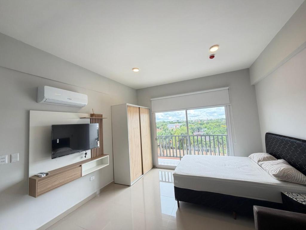 Departamento Monoambiente con piscina y vista en terraza Departamento Monoambiente con piscina y vista en terraza
